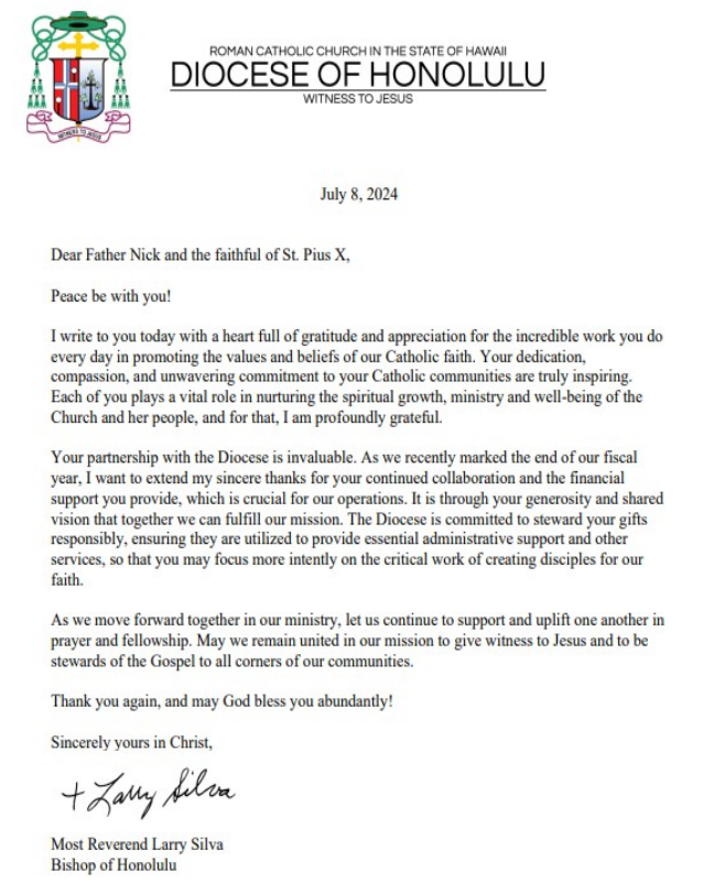 Bishops Letter